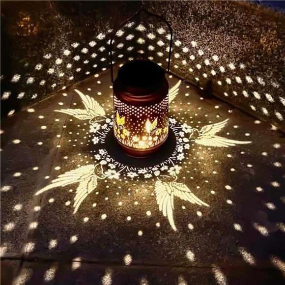 Hummingbird Solar Lantern Lights Outdoor Hanging,Metal Decor Lanterns-Waterproof - Picture 3 of 6